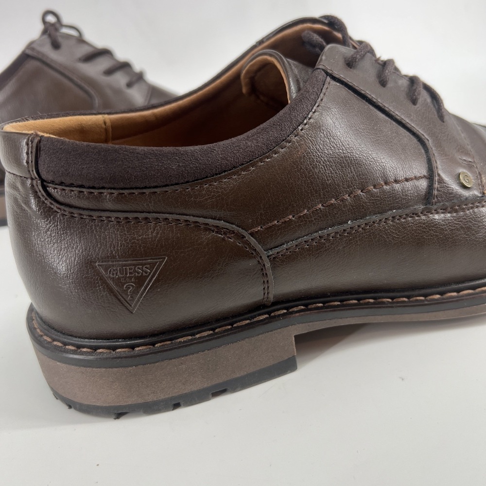 Guess Oxford Men's Dress Shoes Brown Faux Leather Size 10.5